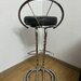 Scaun bar otel piele, gri inchis si crom, h 96 cm