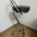 Scaun bar otel piele, gri inchis si crom, h 96 cm