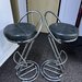 Scaun bar otel piele, gri inchis si crom, h 96 cm